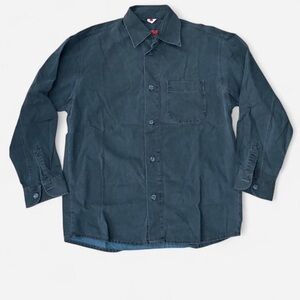 Men's Casual Button Down Shirt - Dark Blue
